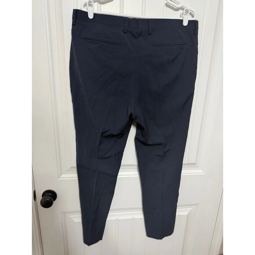 Banana Republic Dress Pants Mens 35x30 Modern Slim Fit Wool Navy Blue EUC